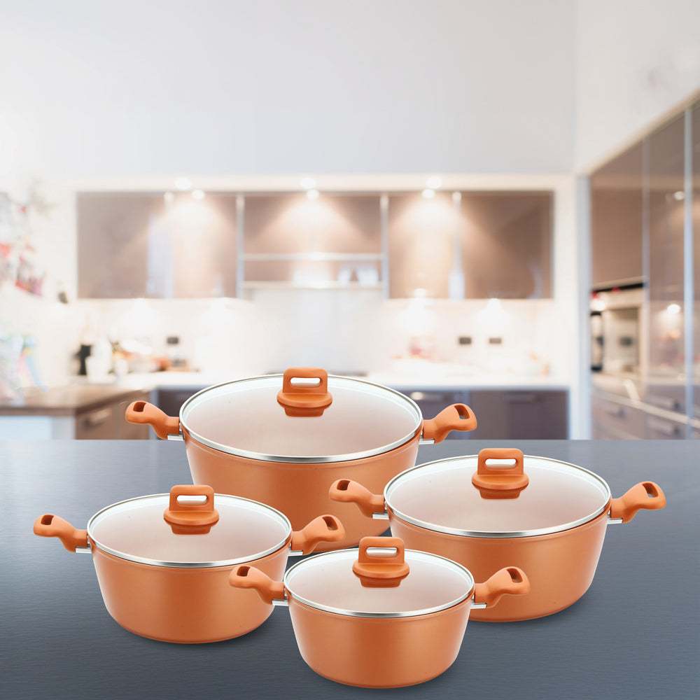 SQ Professional Zoya Forged Stockpot Set of 4 Copper 11712 (Big Parcel Rate)