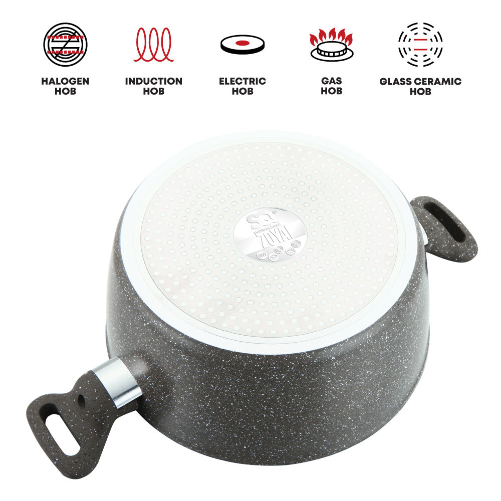 SQ Professional Zoya Forged Stockpot Set of 4 Marbled Grey 11710 (Big Parcel Rate)