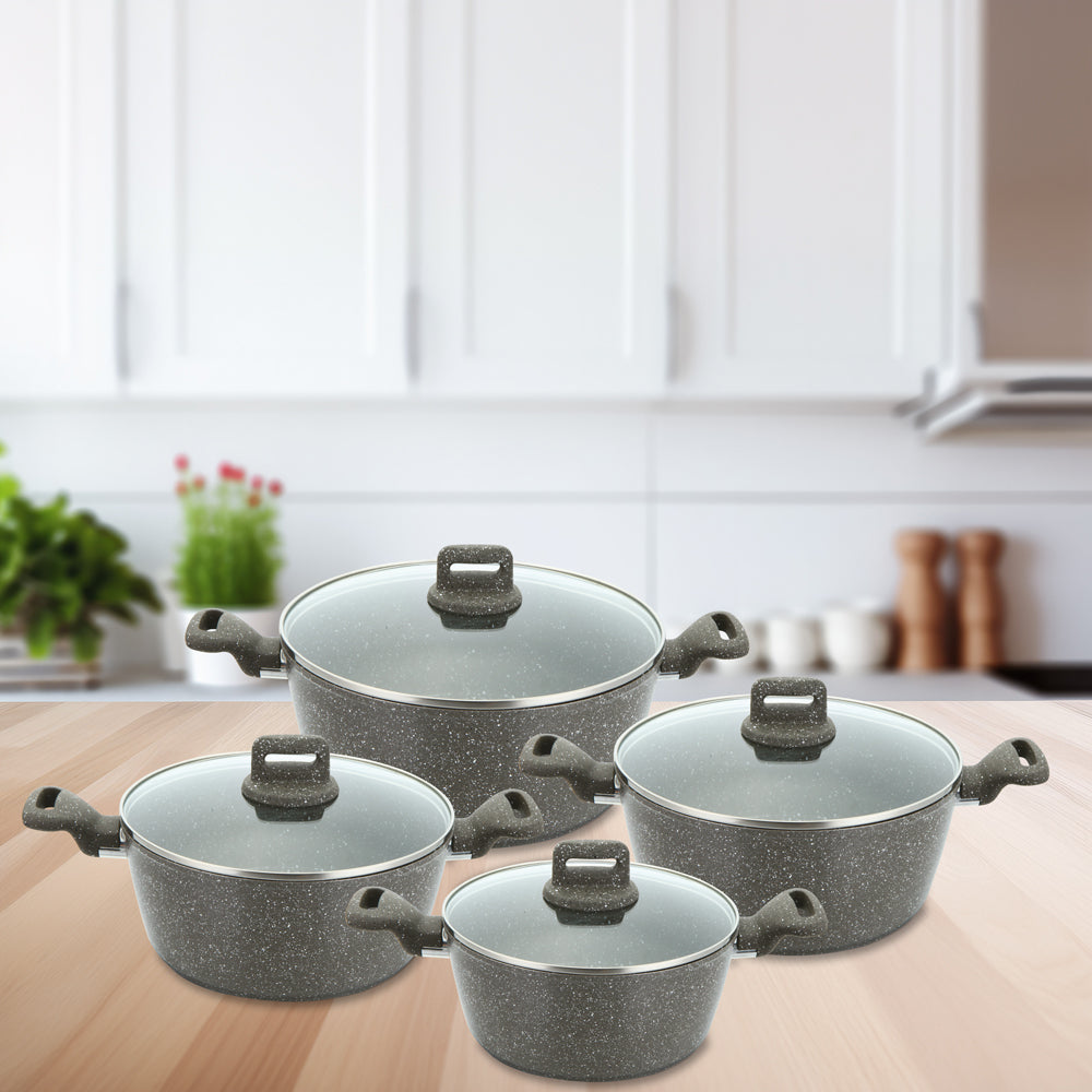 SQ Professional Zoya Forged Stockpot Set of 4 Marbled Grey 11710 (Big Parcel Rate)