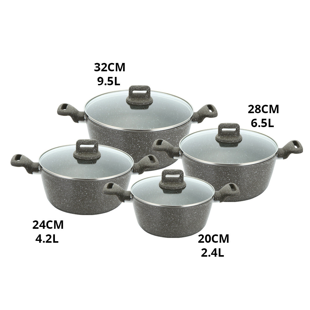SQ Professional Zoya Forged Stockpot Set of 4 Marbled Grey 11710 (Big Parcel Rate)