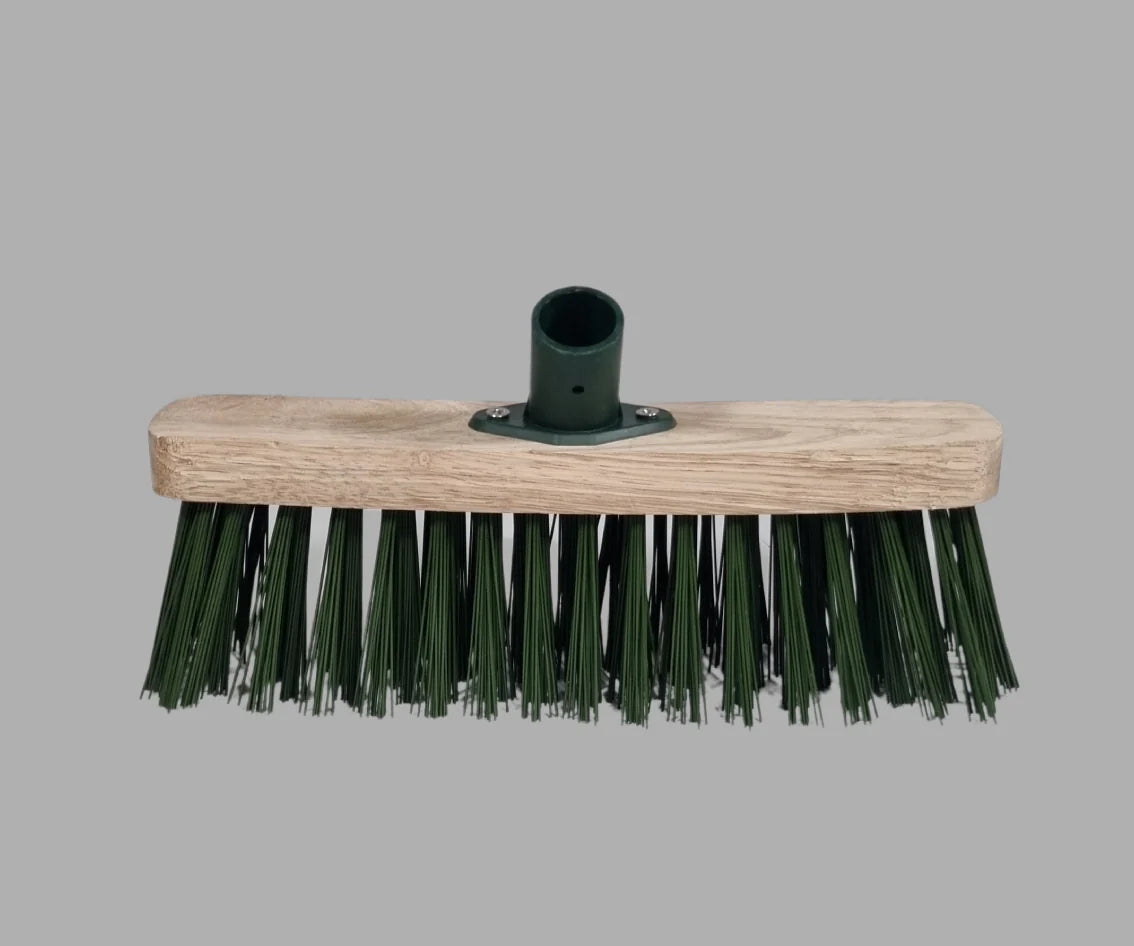 KP 12" PVC Synthetic Bristles Brush Broom Head Green 0899 / KPGREEN12S (Parcel Rate)