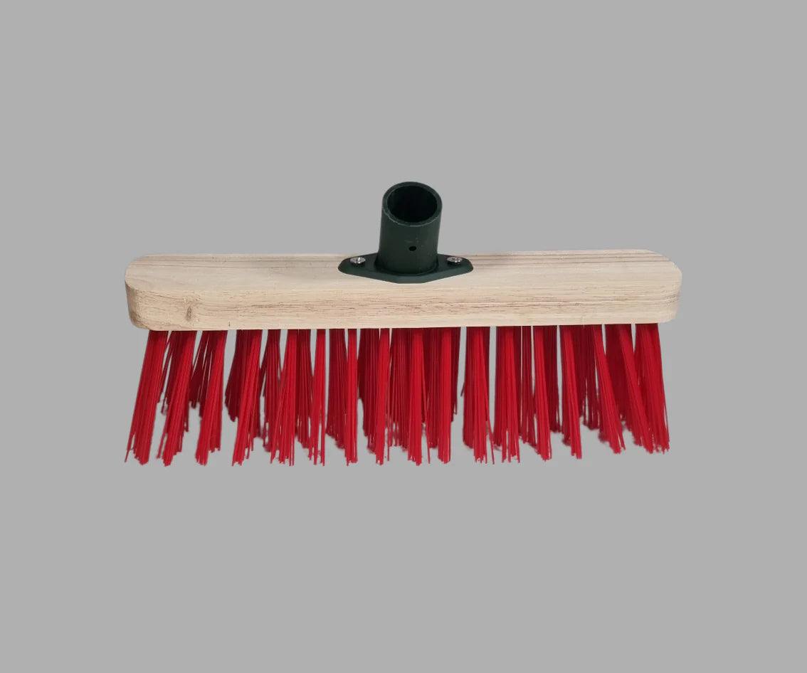 KP 12" PVC Synthetic Bristles Brush Broom Head Red 0813 / KPRED12S (Parcel Rate)