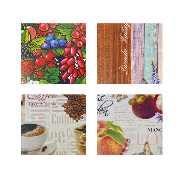 Plastic Rectangle Coffee Tea Serving Tray with Printed Design 45 x 32 x 2cm Assorted Designs 1390 (Parcel Rate)