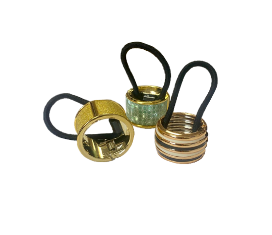Hair Bobble Tie Band Rubber Band with Clip Assorted Designs and Colours 2317 (Large Letter Rate)