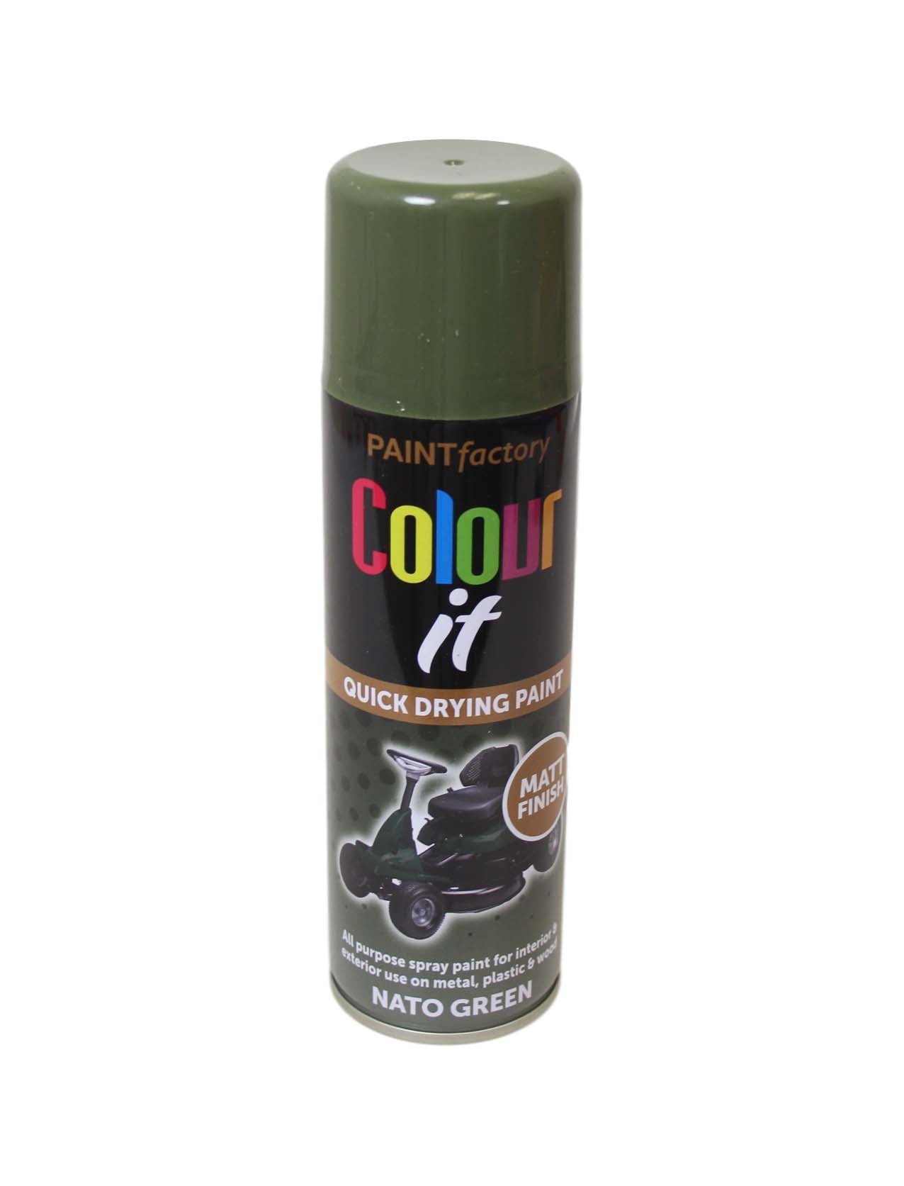 Paint Factory Colour It Spray Paint Nato Green Matt 250ml 2851 (Parcel Rate)