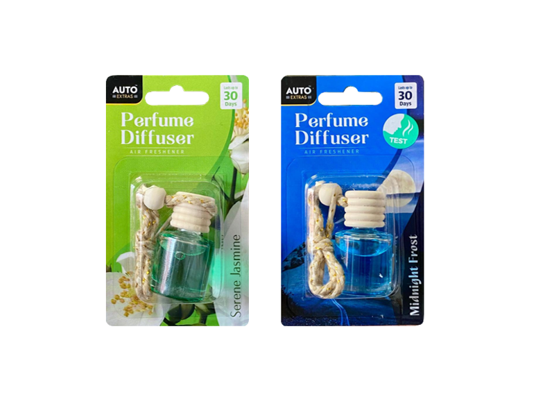 Car Air Freshener Glass Bottle Diffuser Hanger 8ml Assorted Scents 324203 (Parcel Rate)