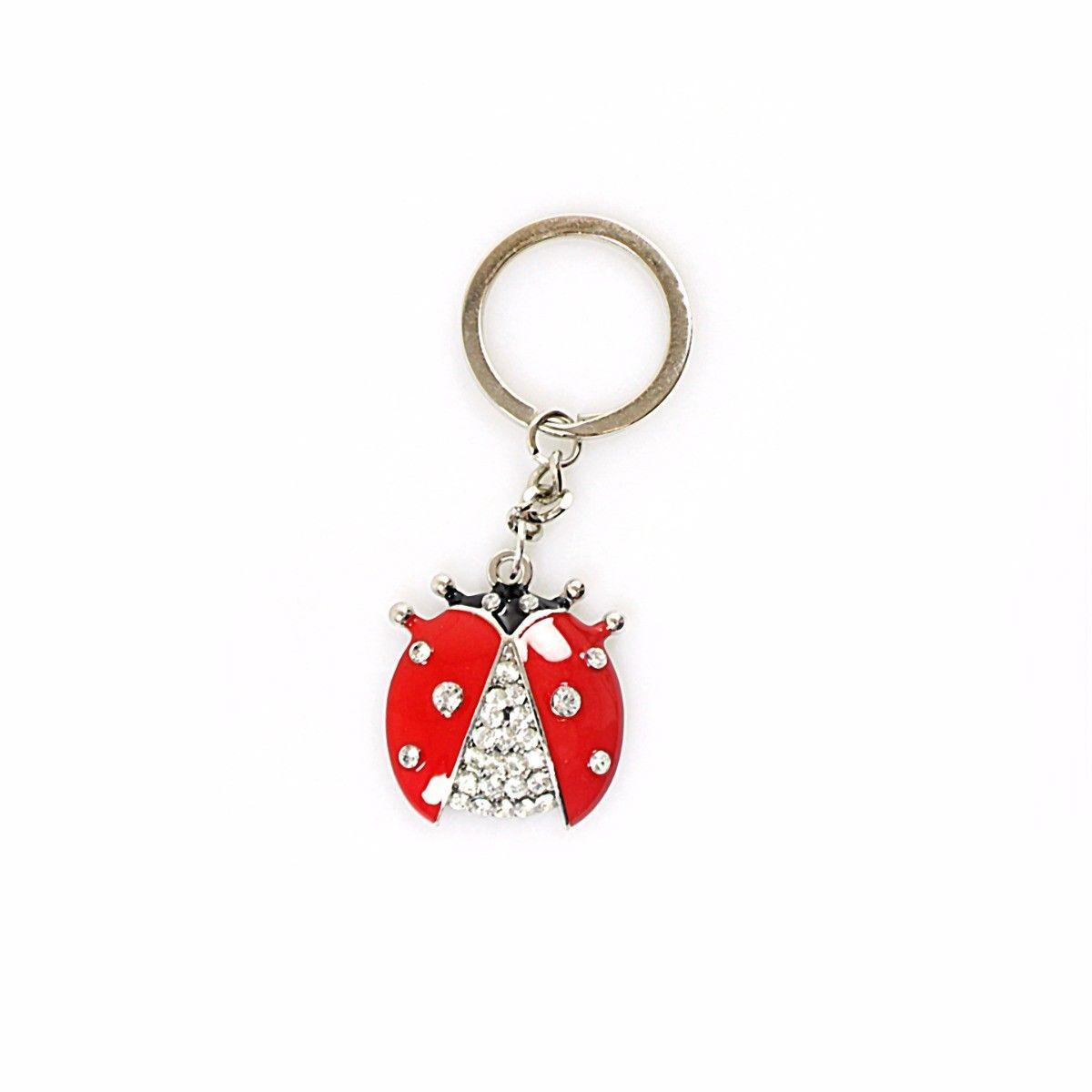Metal Ladybird Ladybug Keychain Keyring 2523 A (Large Letter Rate)