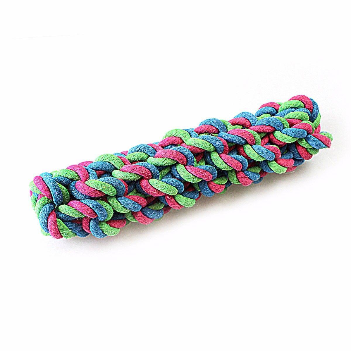 Pet Dog Toy Tough Twisted Chewable Knot Assorted Colours 4102 (Parcel Rate)