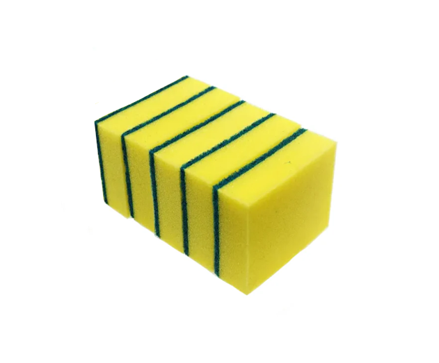 Accord Yellow Double Sided Kitchen Washing Up Sponge Scourer 11 x 6cm Pack of 5 ACORD450 (Parcel Rate)