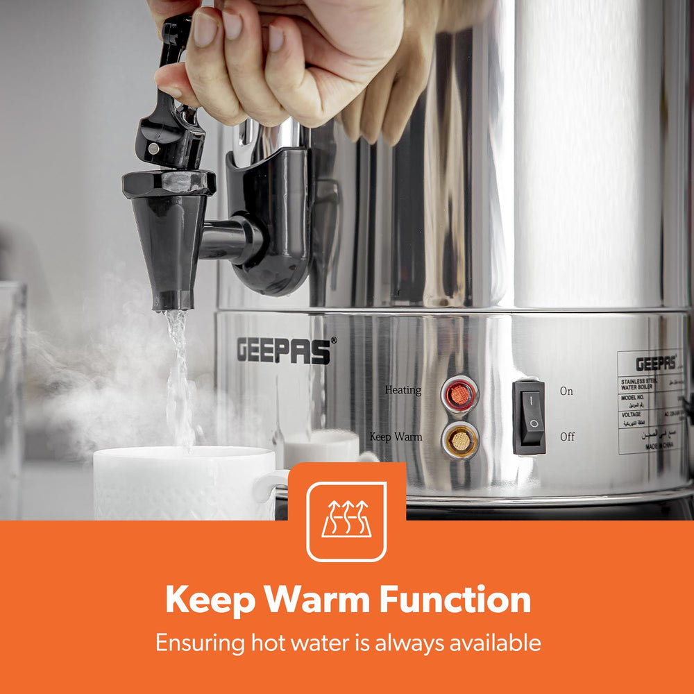 Stainless Steel Catering Size Electric Water Boiler with Adjustable Thermostat 6.8L GK6154 (Big Parcel Rate)