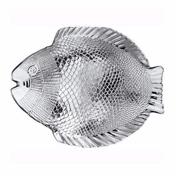 Marine Clear Glass Fish Style Shaped Fancy Small Service Plate 20cm x 16cm 10256 (Parcel Rate)