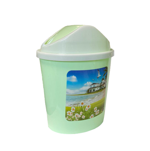 Mini Oval Plastic Dustbin Bathroom Kitchen Bedroom Bin 18cm Assorted Colours 4930 (Parcel Rate)