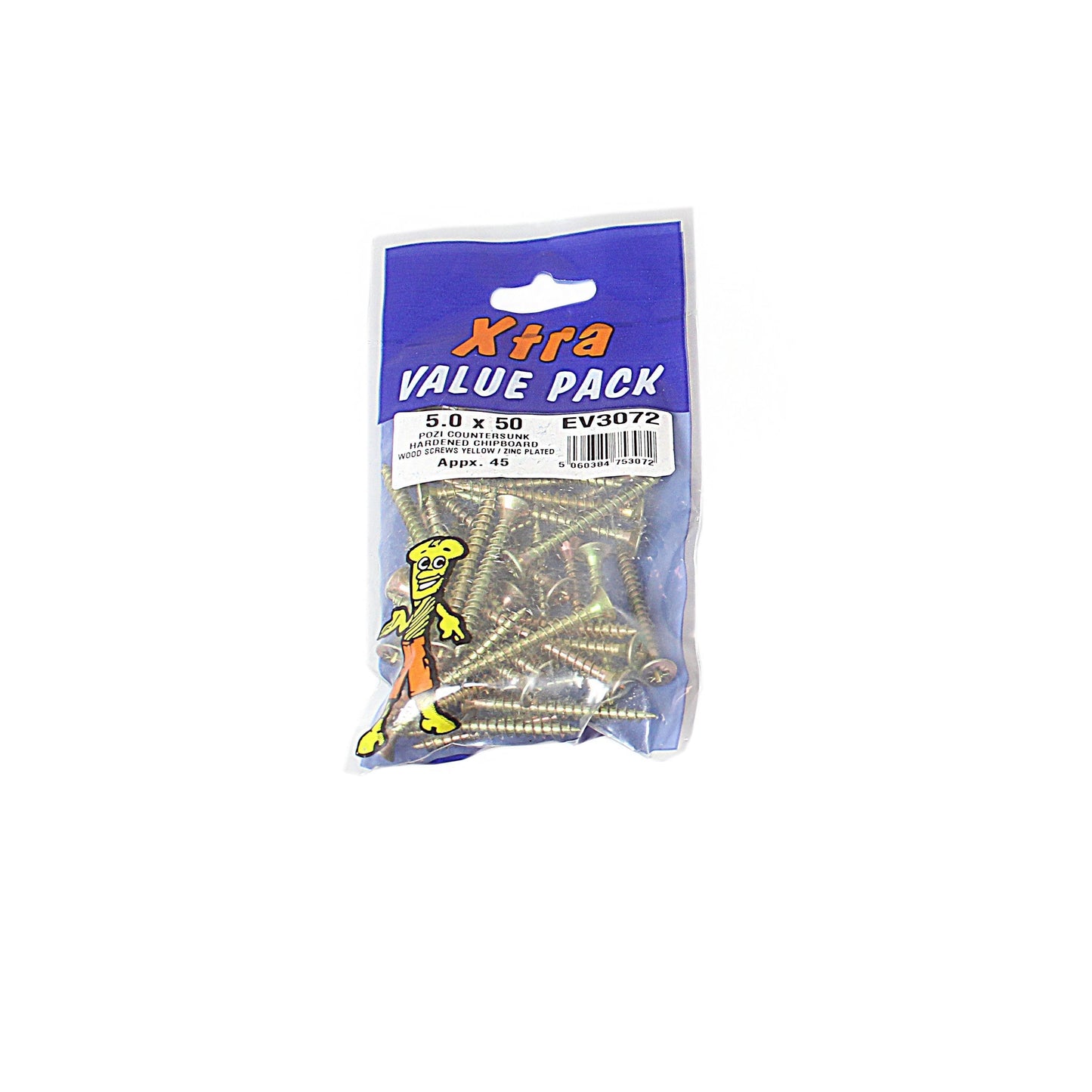 5.0 x 50 Pozi c/sk Chipboard Screws Diy xtra value 3072 (Large Letter Rate)