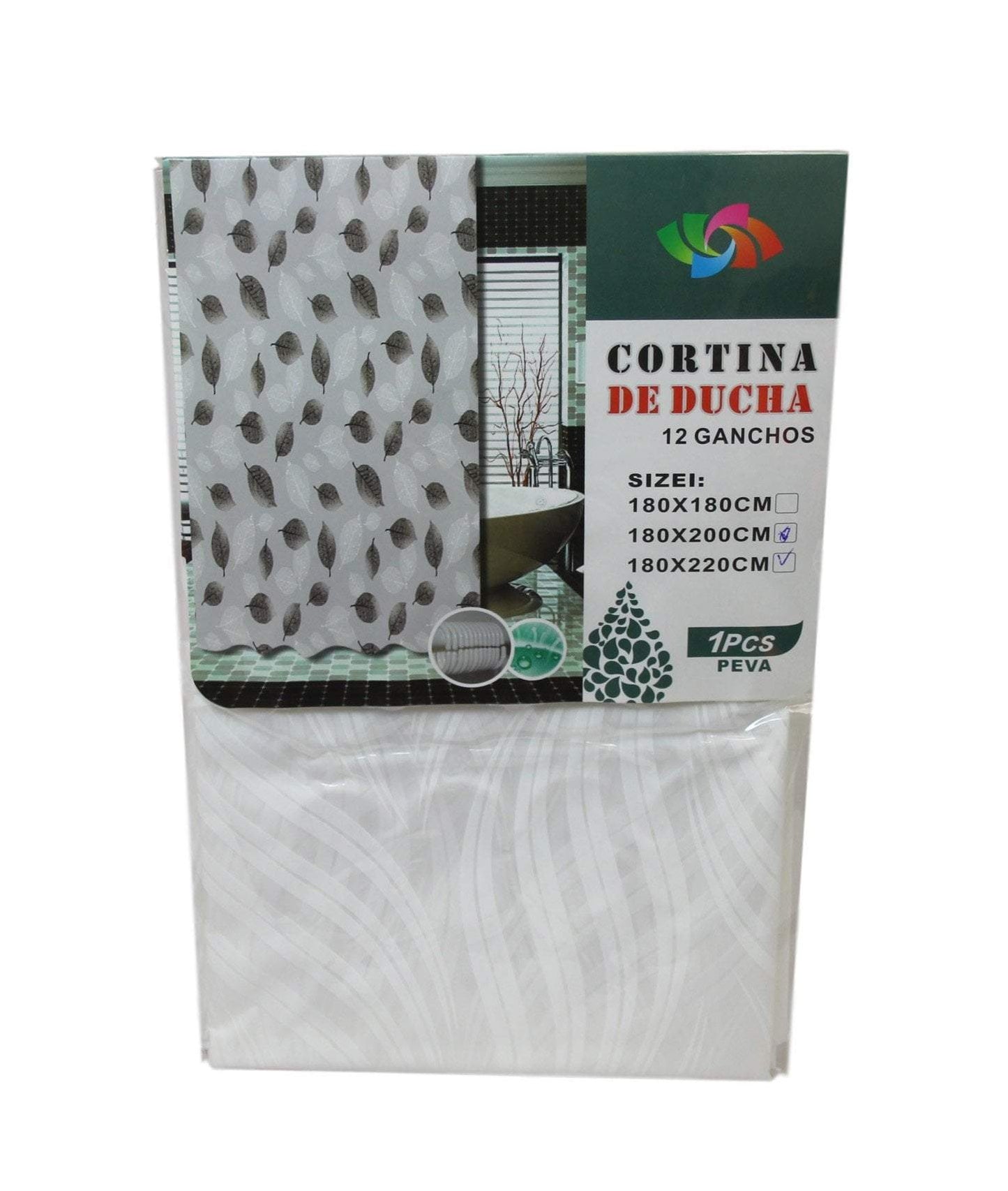 Bathroom PEVA Shower Curtain 180 x 200cm Assorted Designs 5740 (Large Letter Rate)