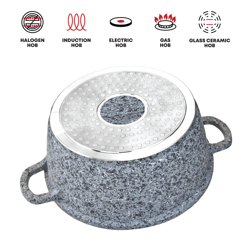 SQ Nessa Granum Stockpot Set of 5 Serizzo Grey 5773 (Big Parcel Rate)