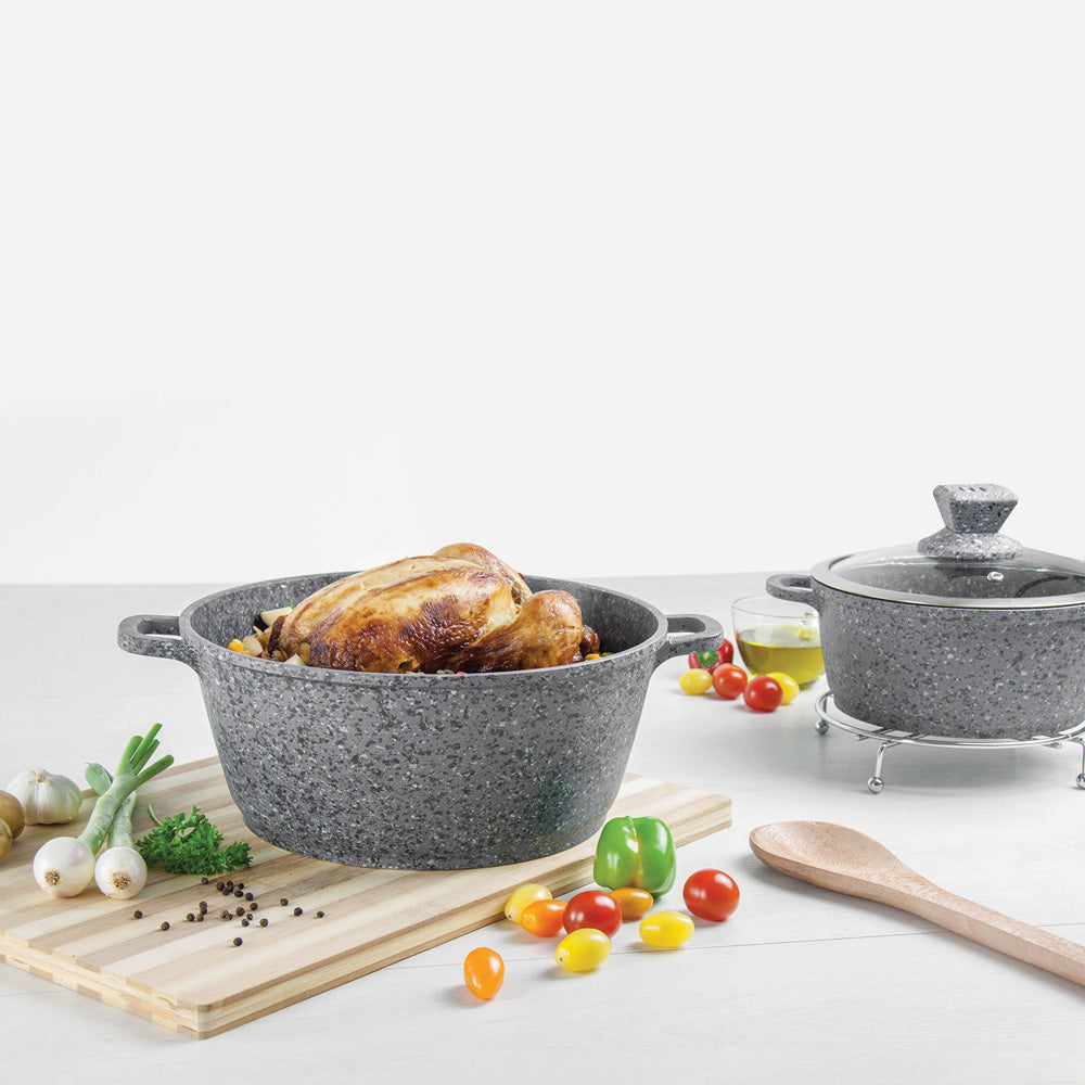 SQ Nessa Granum Stockpot Set of 5 Serizzo Grey 5773 (Big Parcel Rate)