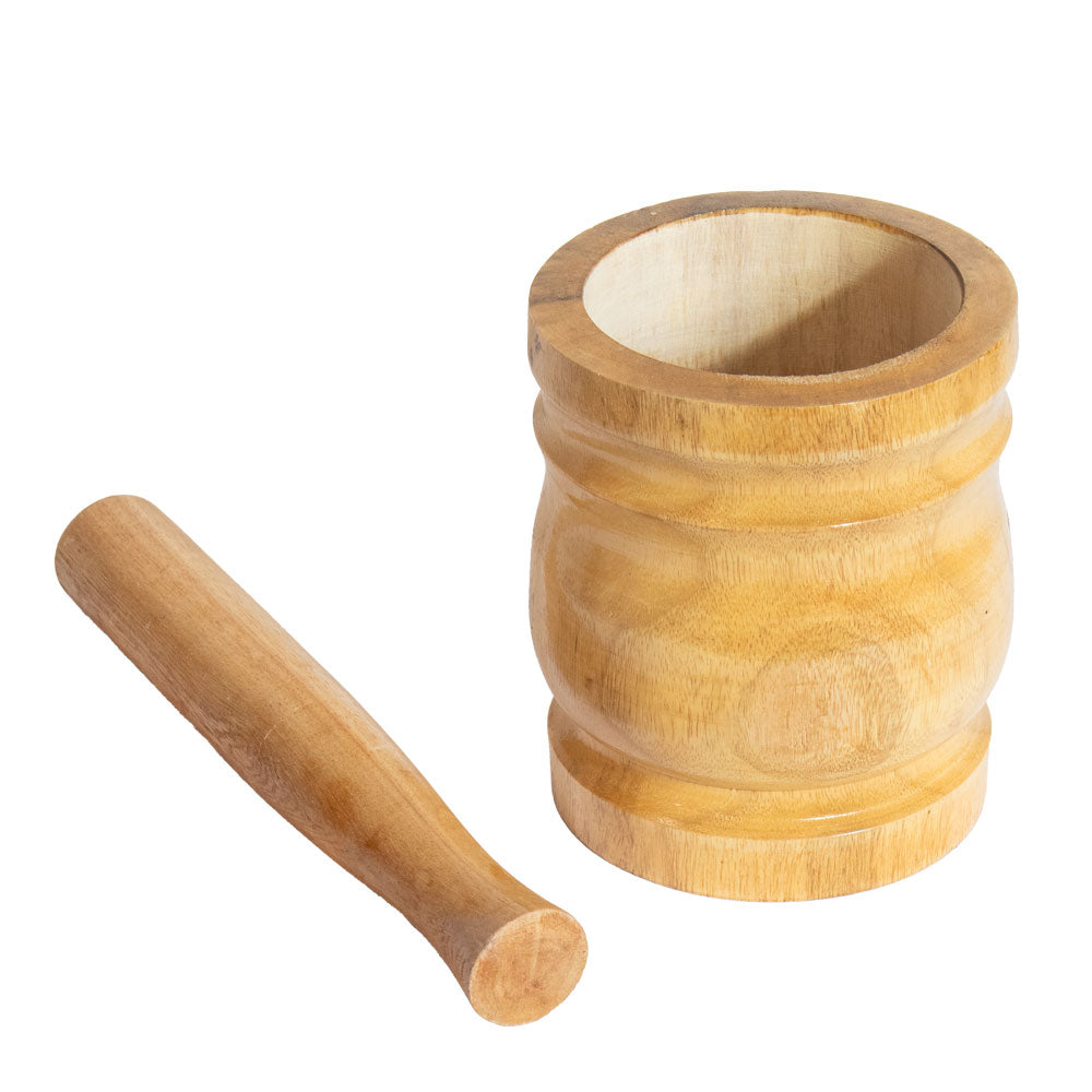 Durane Wooden Mortar & Pestle Medium 13 x 15cm Light Wood 5922