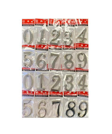 3D Self Adhesive Door House Numbers Pack of 20 Assorted Numbers 6059 (Parcel Rate)
