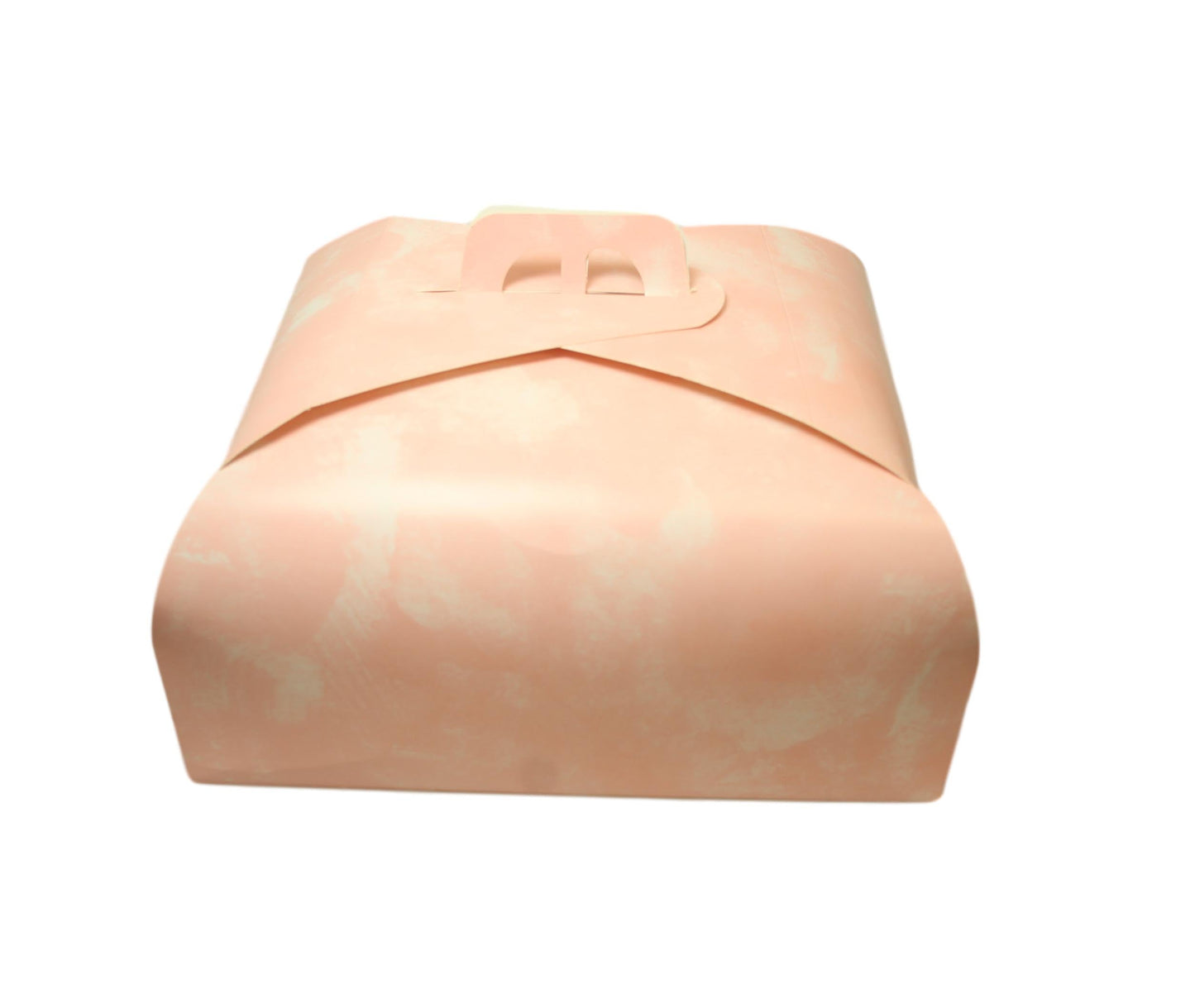 Paper Cake Box Pink/Gold Festive Square Easy Assemble Cake Box 36 x 36cm 1 Pack 6269 (Parcel Rate)