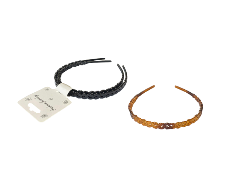 Girls Fancy Stylish Hair Head Band Braided Design 1.3cm Pack of 2 Assorted Colours 6498 (Large Letter Rate)