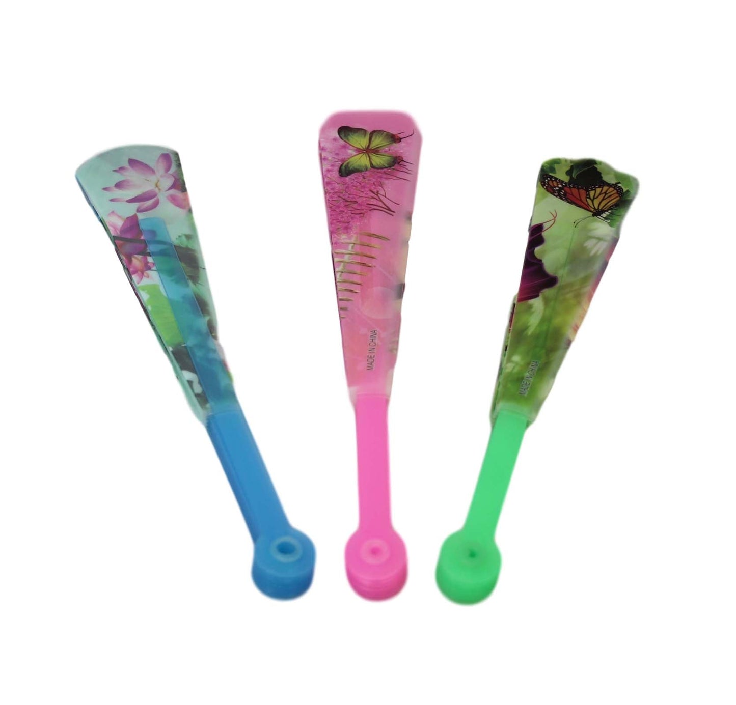Plastic Chinese Folding Hand Fan with Printed Design 24 x 42 cm Assorted Designs 6507 (Large Letter Rate)