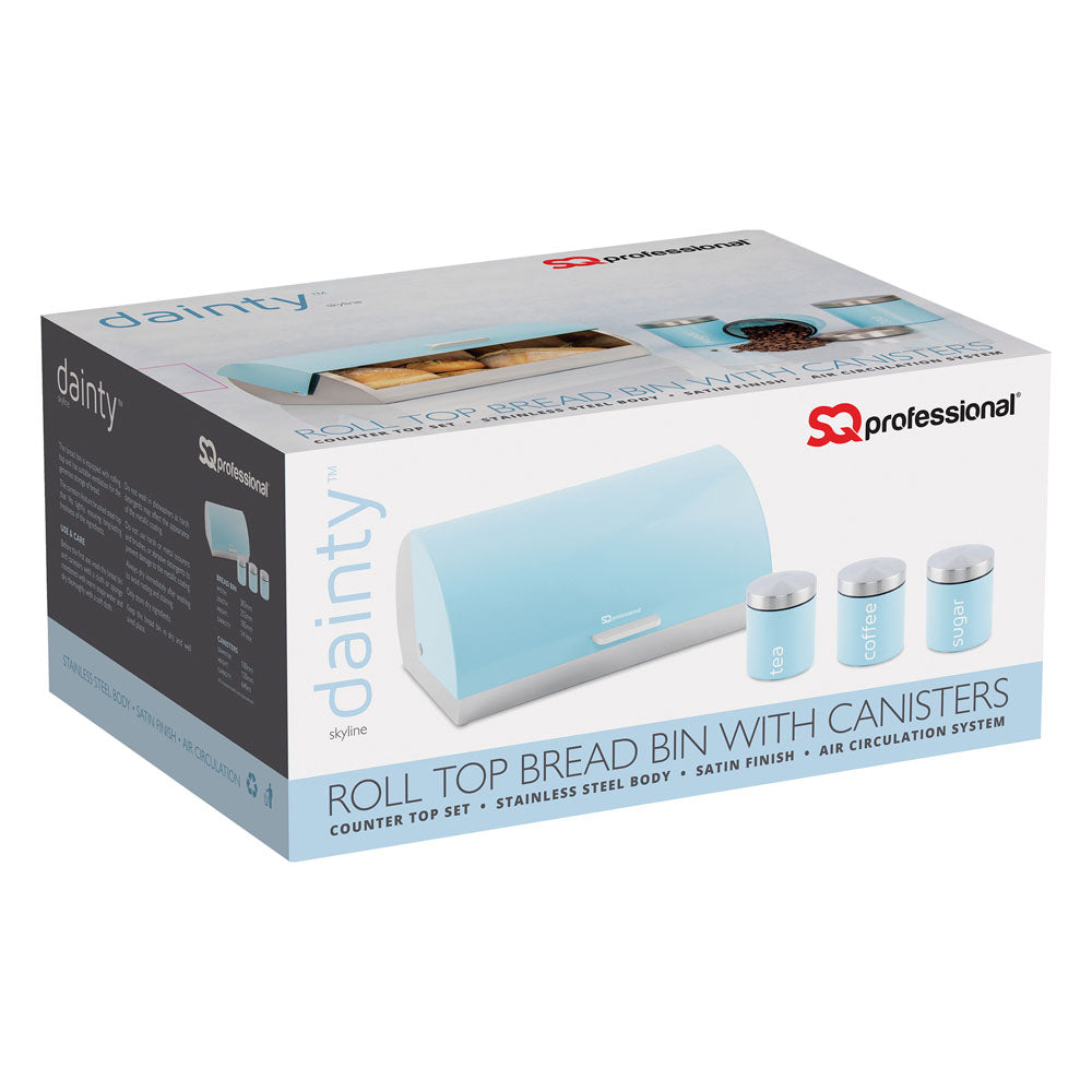 SQ Professional Dainty Metal Bread Bin with 3 Canisters Skyline 2700 / 6731 (Parcel Rate)