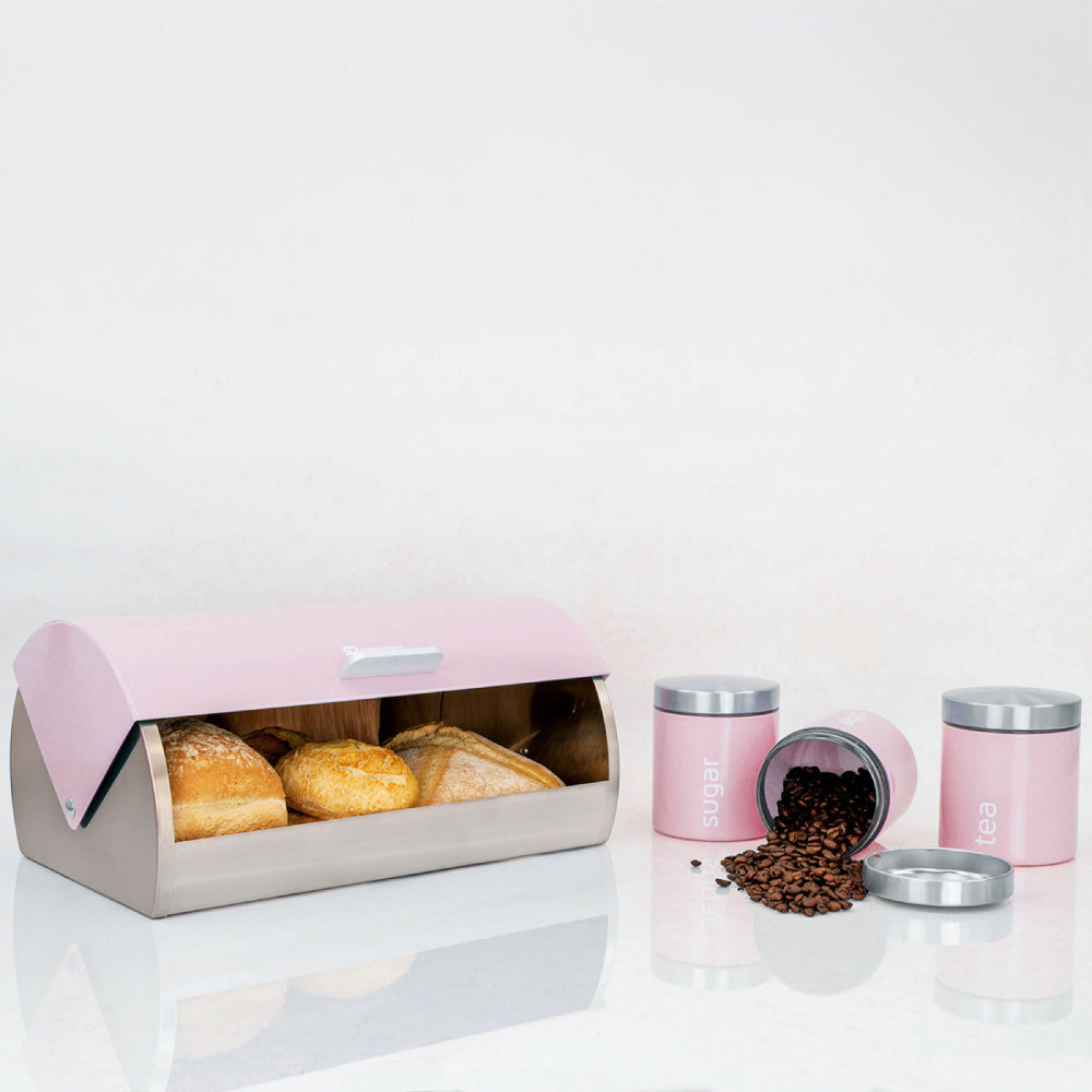 SQ Professional Dainty Metal Bread Bin with 3 Canisters Apple Blossom 2701 / 6732 (Parcel Rate)