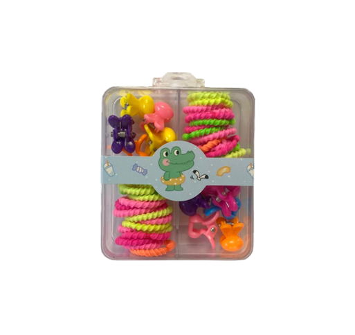 Children's Assorted Flower Hair Accessories Clips and Elastic Bands 1.5 - 2 cm Assorted Colours 7335 (Parcel Rate)