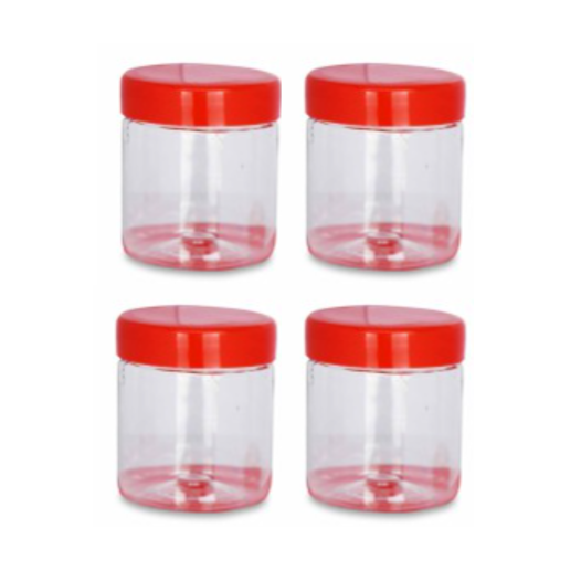 Plastic Kitchen Pet Food Storage Jar 300ml Pack of 4 786695 (Parcel Rate)