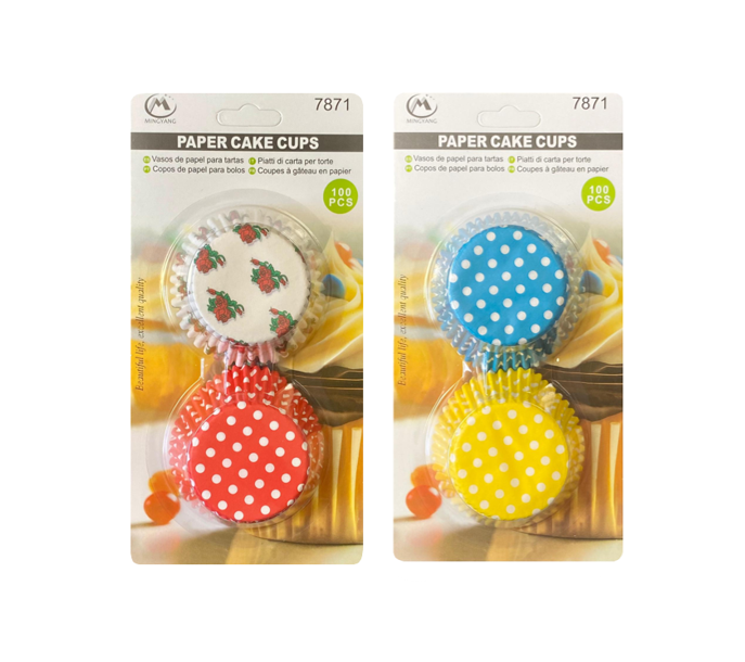 Paper Cupcake Muffin Cases Liners 100pcs Assorted Colours and Designs 7871 (Parcel Rate)