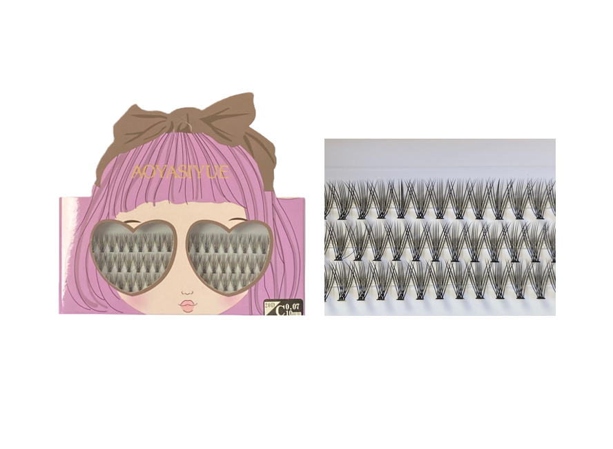 Aoyasiyue Fake False Individual 0.07 C Curl Cluster Eyelash Pieces 10mm 7922 (Large Letter Rate)