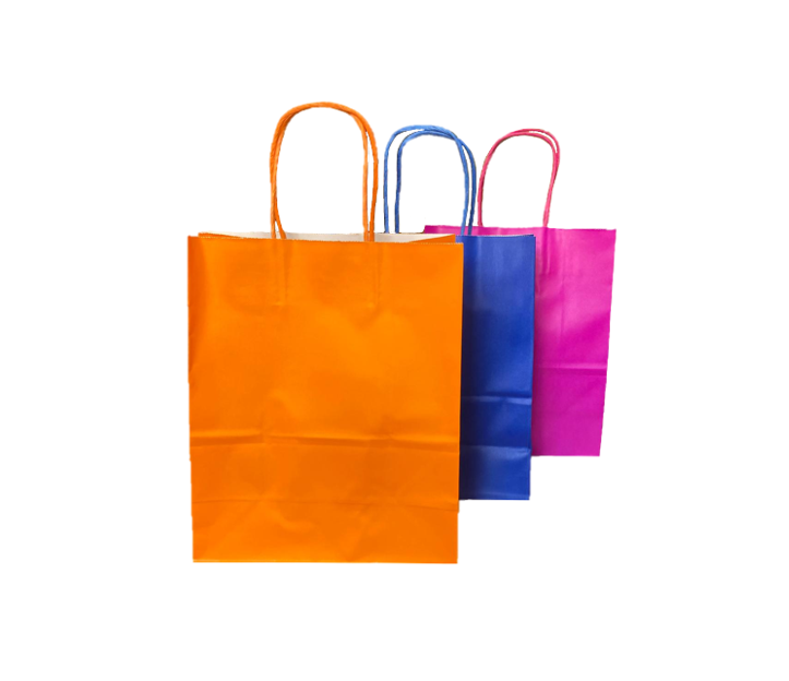 Solid Colour Paper Gift Bag Small 16 x 8 x 21cm Assorted Colours 7997 (Large Letter Rate)