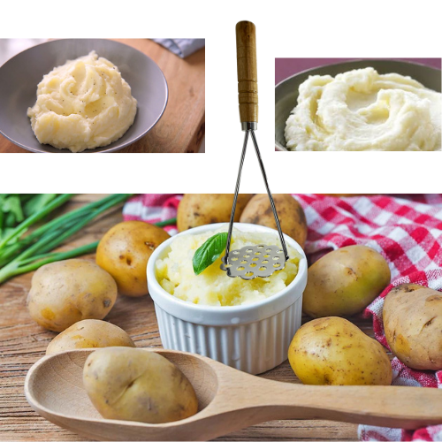 Kitchen Steel Potato Masher/ Press Wooden Handle Food Prep 3647 A (Parcel Rate)