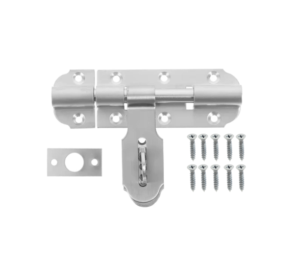 Stainless Steel Tower Door Bolt with Screws 4" 8042 (Parcel Rate)