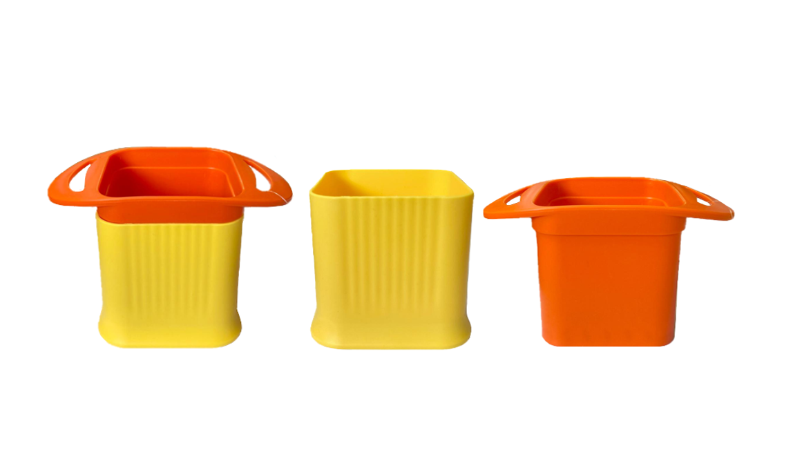 One Step Plastic Potato Chipper Fries Vegetable Cutter 10.5 x 15.5 x 9.5cm Assorted Colours 8055 (Parcel Rate)