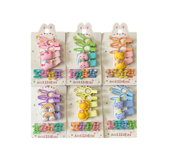 Hair Accessories Clips Assorted Designs and Colours 8090 (Large Letter Rate)