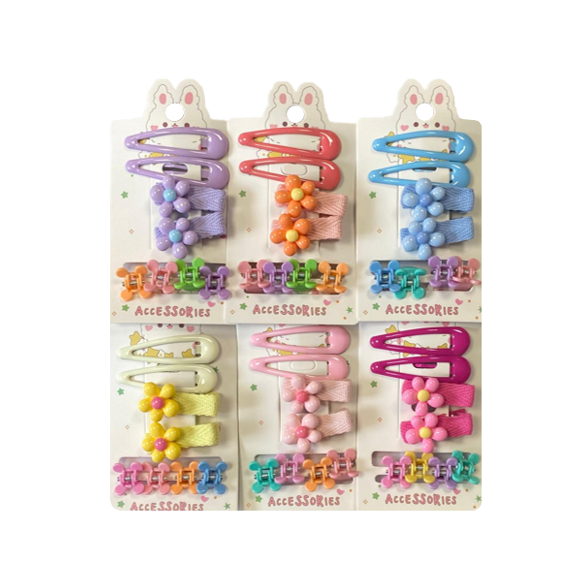 Hair Accessories Clips Assorted Designs and Colours 8090 (Large Letter Rate)