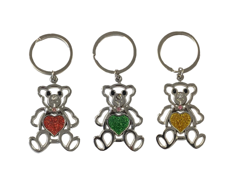 Metal Cat with Ribbon Keychain Keyring 10cm Assorted Colours 8096 (Large Letter Rate) (Copy)