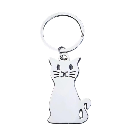 Metal Cat Keychain Keyring 8.9cm 8097 (Large Letter Rate)