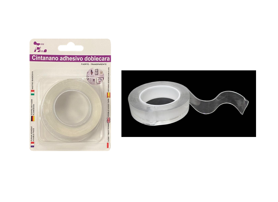 Clear Double Sided Ivy Nano Grip Tape Roll 1mm x 3mm x 2m 8111 (Parcel Rate)