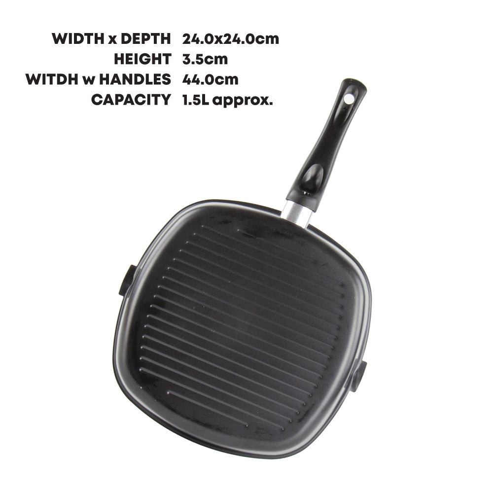SQ Professional Ultimate Carbon Steel Non Stick Grill Pan Square 24 cm 8540 A (Parcel Rate)