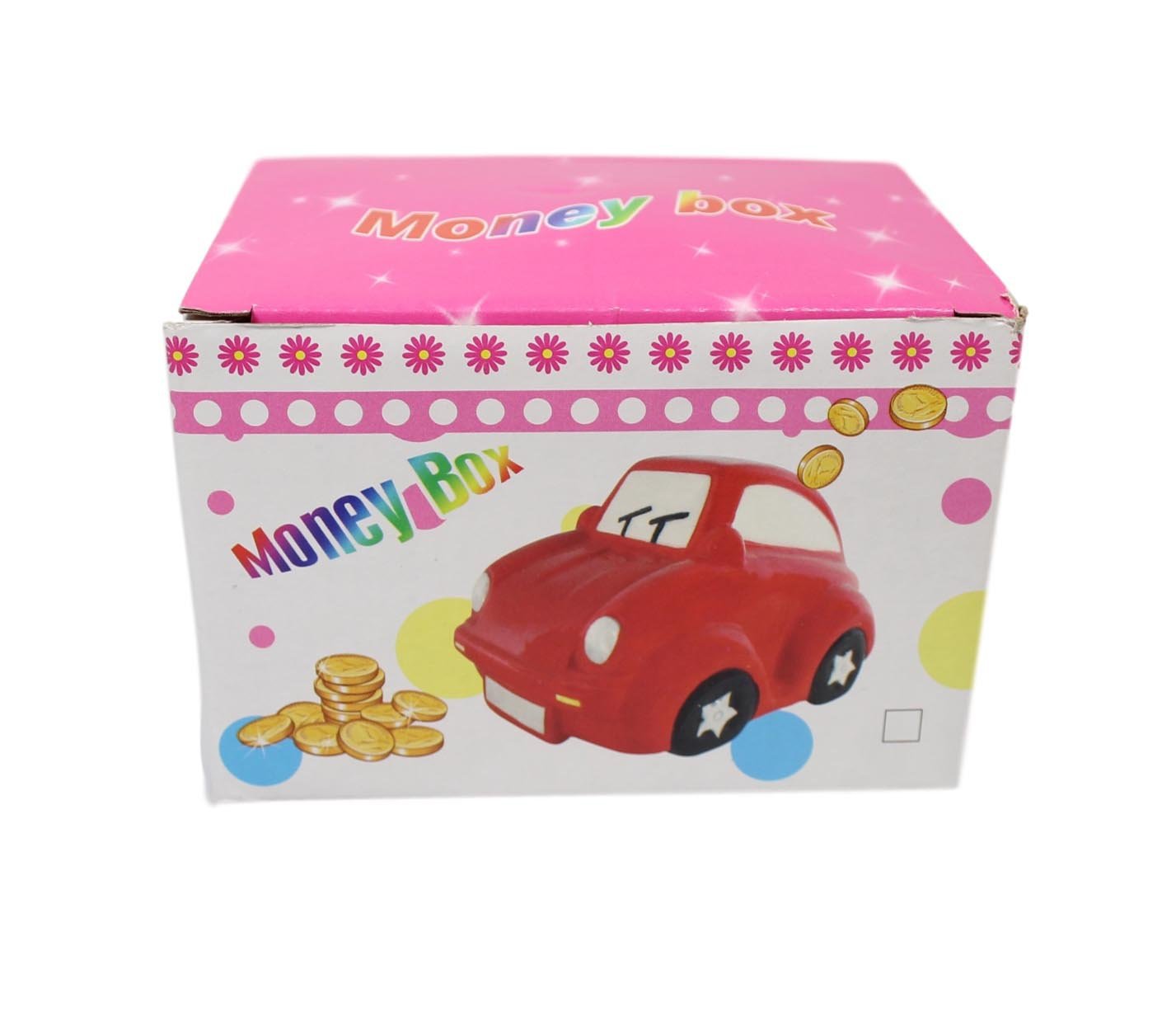 Children's Ceramic Car Money Box Piggy Bank 13 x 8 cm Assorted Colours 5598 (Parcel Rate)
