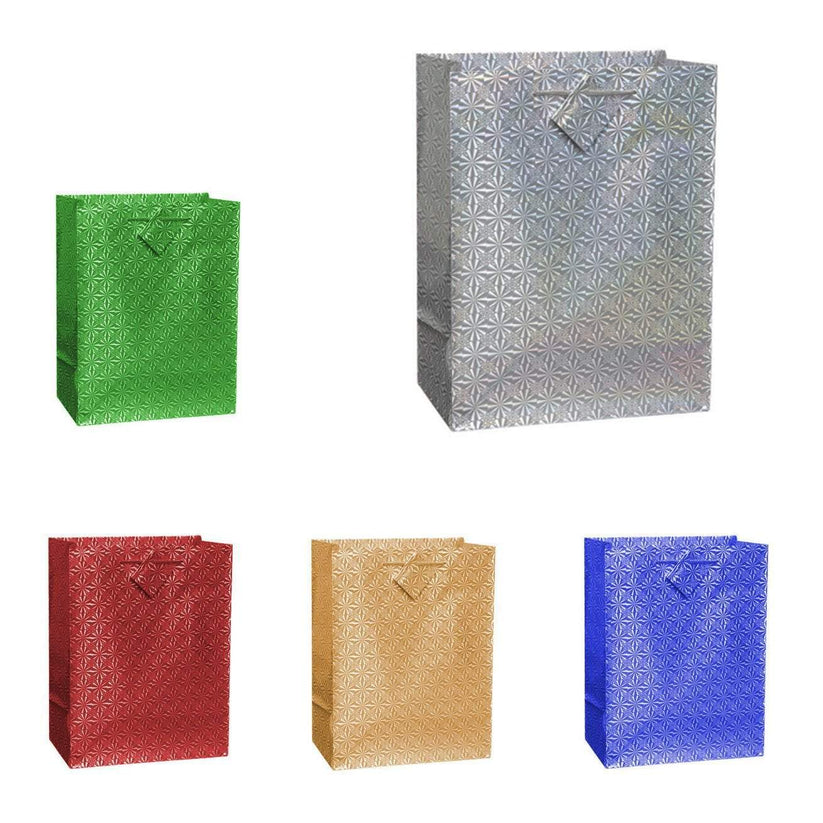 Assorted Colour Holographic Party Birthday Gift Bags 21.5 x 18 x 7.50 cm 0812 A (Parcel Rate)