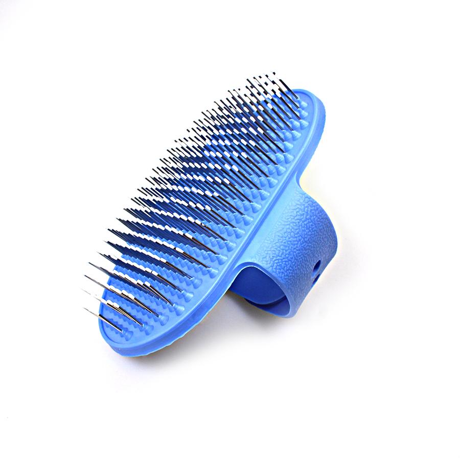 Silicone Dog Brush Metal Bristles with Hand Wrap 13 cm Assorted Colours 4985 / 4408 (Parcel Rate)