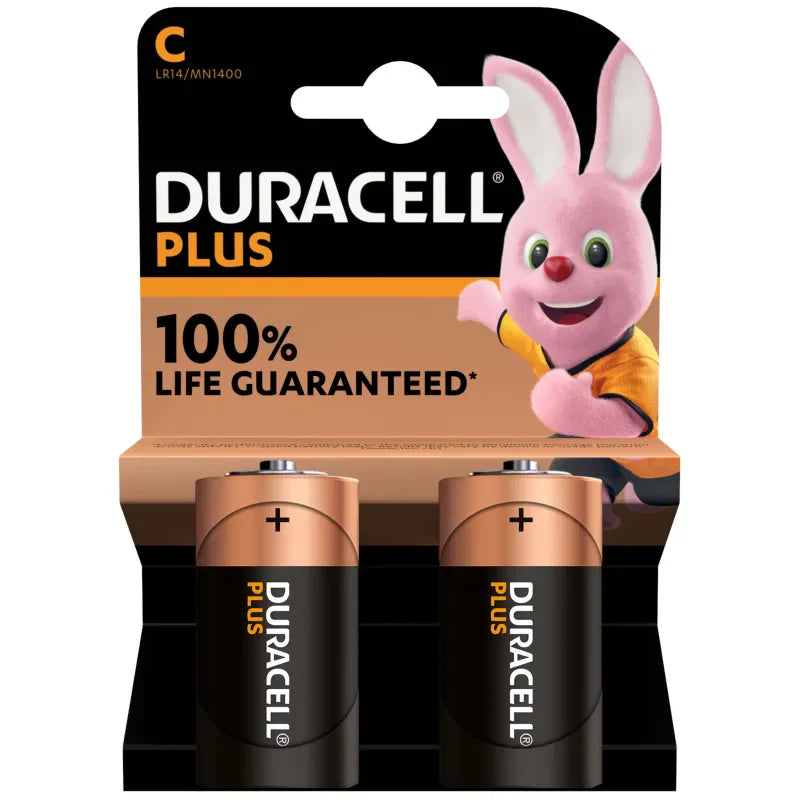 2 x Duracell C Batteries LR14 / MN1400 Plus Power Non Rechargeable 2469 A (Large Letter Rate)