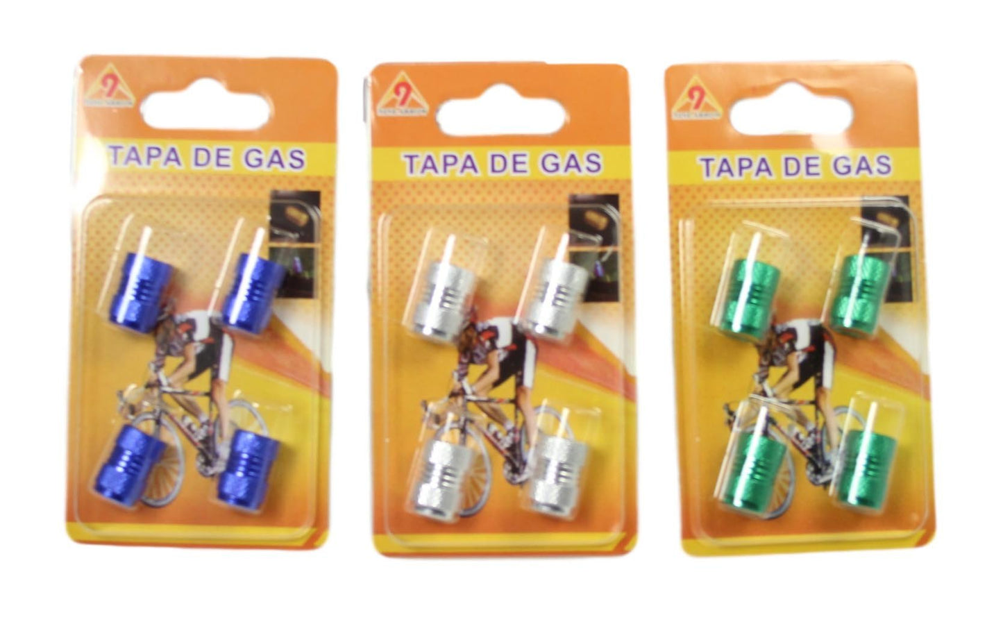 Bike Bicycle Metal Screw On Gas Caps Suitable For All Bikes 3 Assorted Colours 4 Pack 1847 (Large Letter Rate)