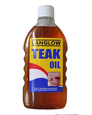 Langlow Teak Oil Water Repellent Replaces Natural Restores Highlight 500ml 1603200 A (Parcel Rate)