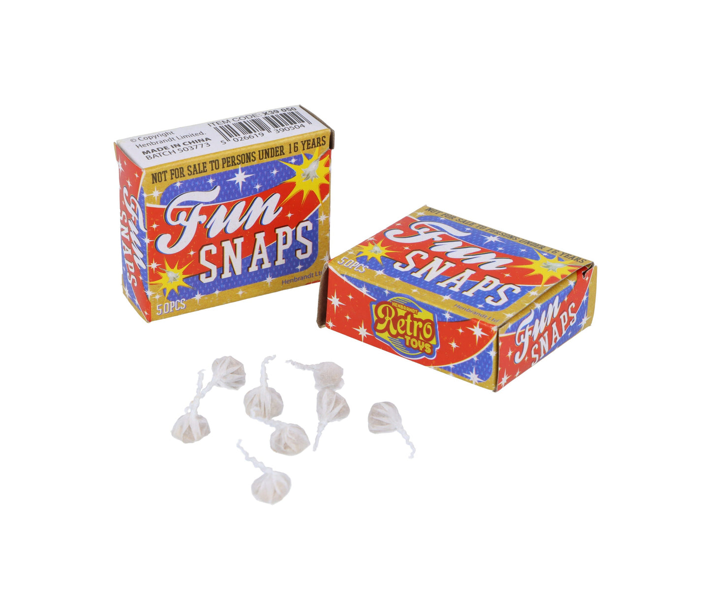 Kids Fun Outdoor Fun Fake Fireworks Snap Bangs Box of 50 Packs X39050 A (Parcel Rate)
