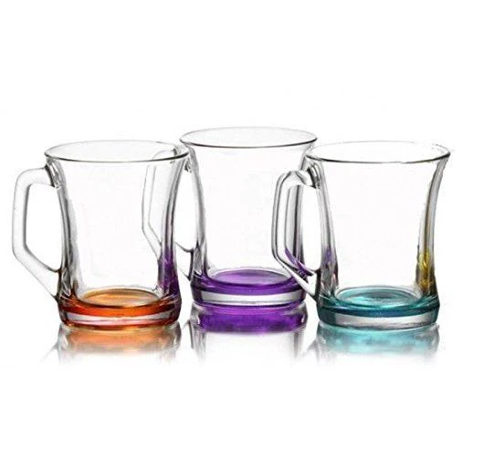 Zen Coral Glass Tea Mug 225cc Set of 3 ZPL404AC