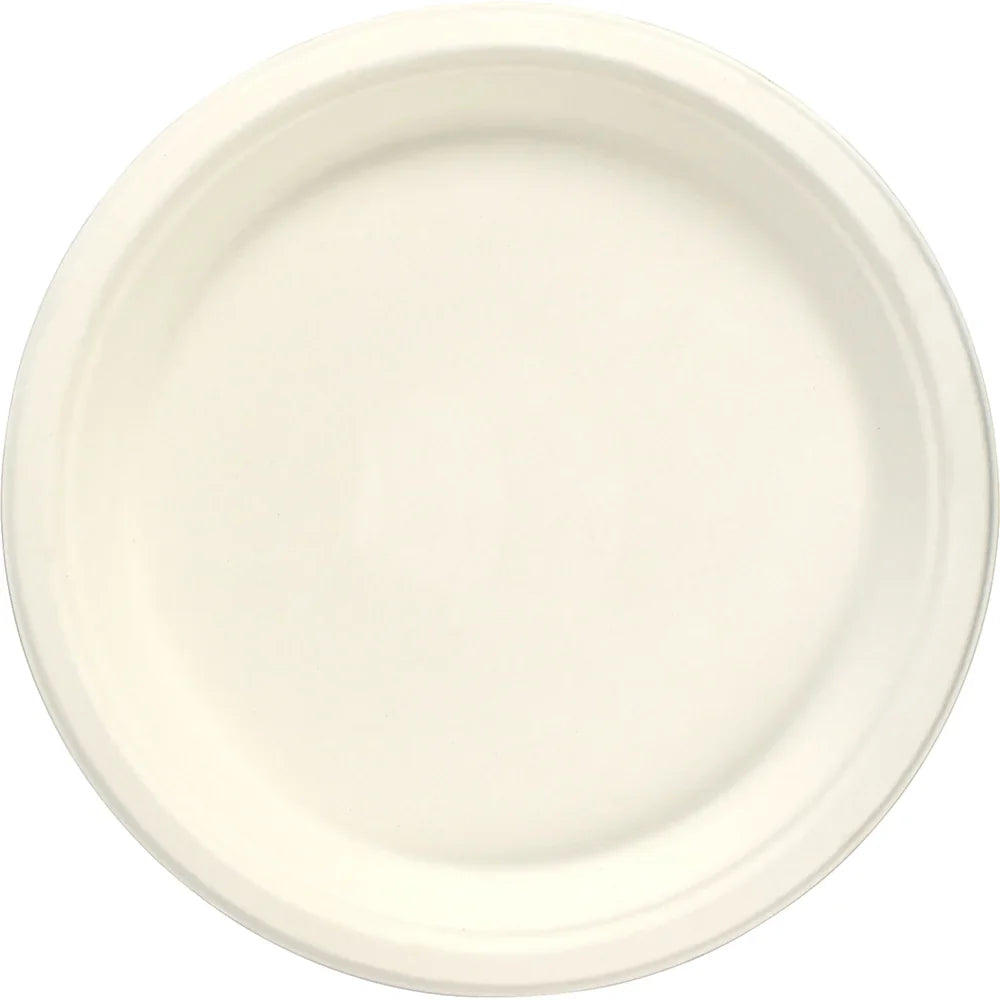 Disposable Compostable Eco-Bio Bagasse Sugarcane Plates 7" Pack of 100 ST81810 (Parcel Rate)